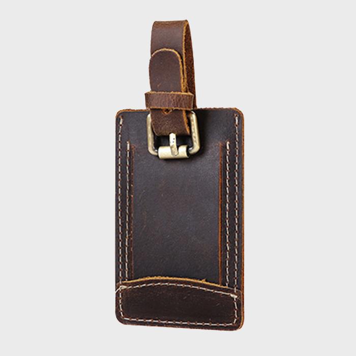תג זיהוי למזוודה Leather ID TAG מעור אמיתי מבית כאמל מאונטין