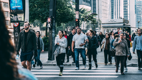 Busy street crowded with people